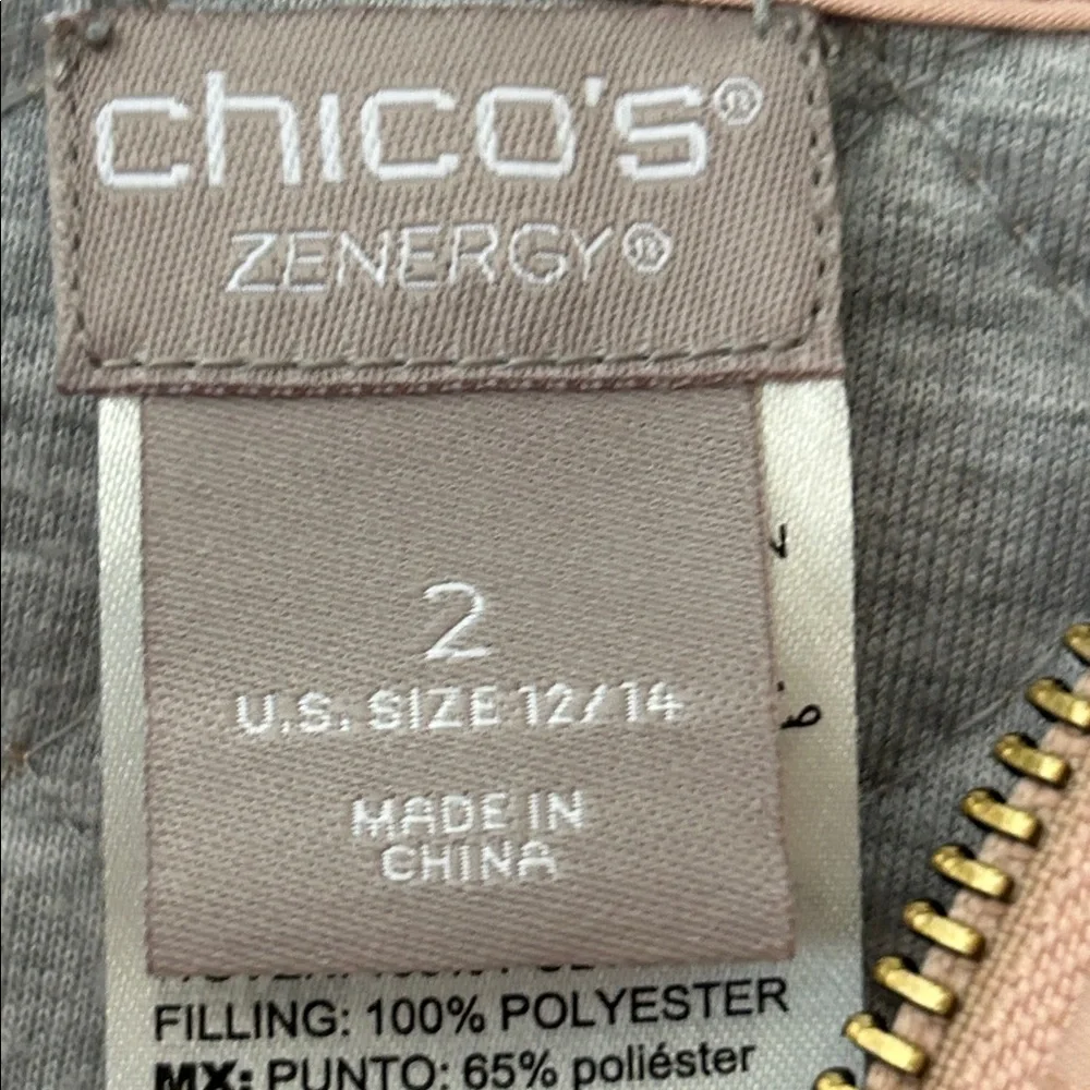 Chico’s Reversible Peach/Gray Quilted Vest